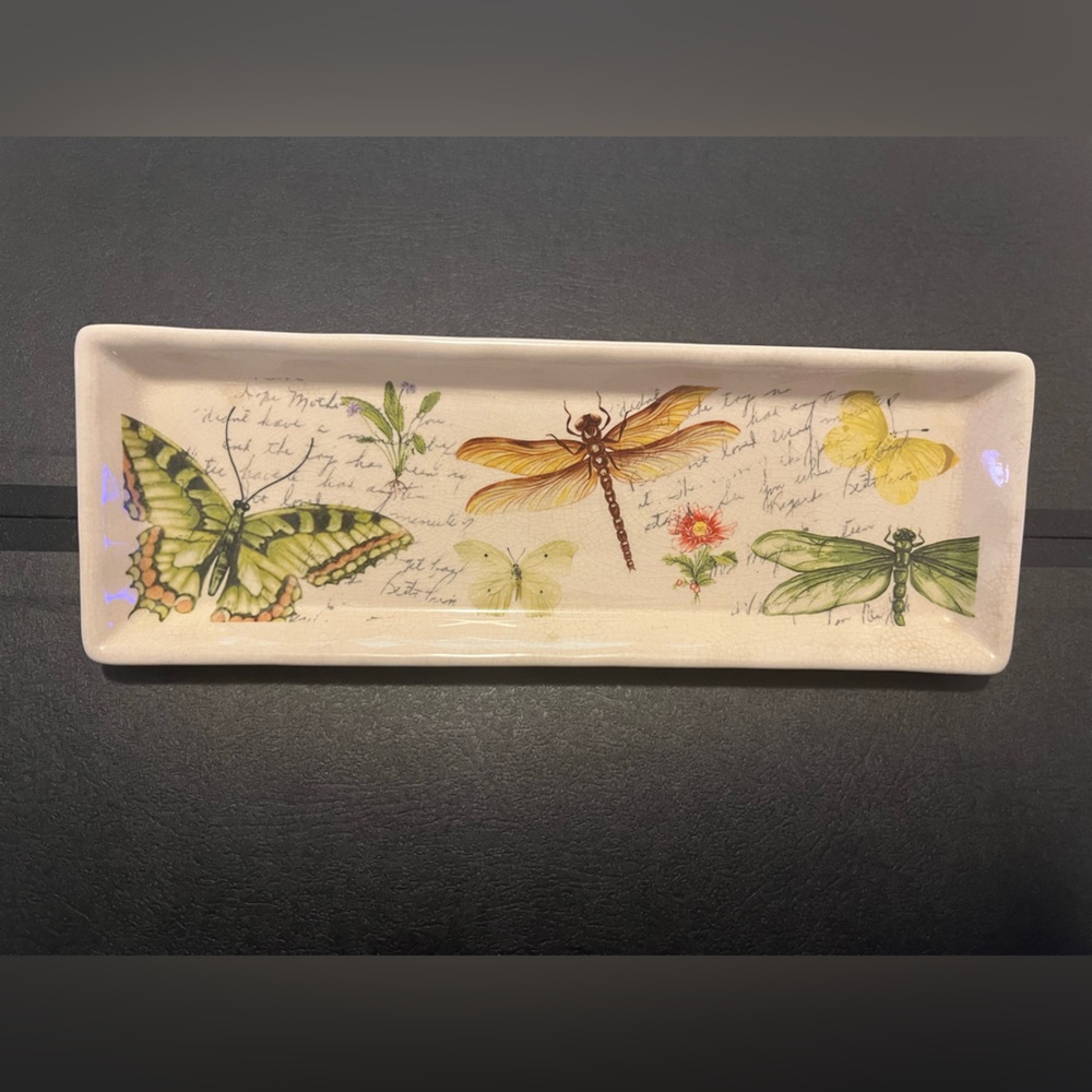 Butterfly and Dragonfly Rectangular Tray - Picture 5 of 5
